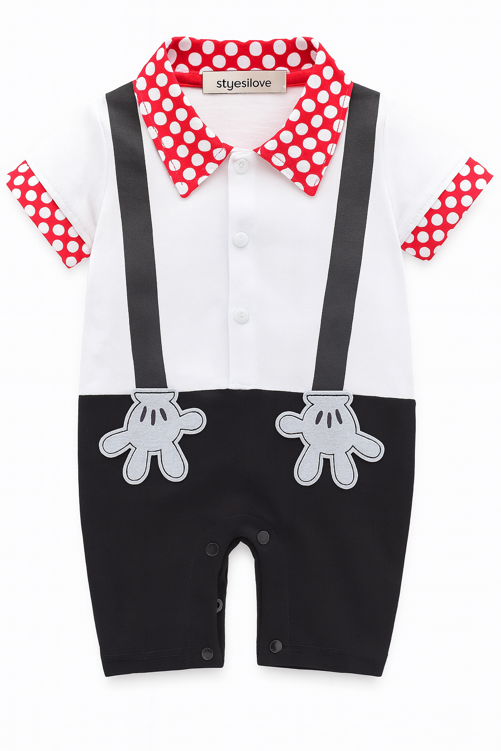 Faux Suspender Cotton Baby Romper
