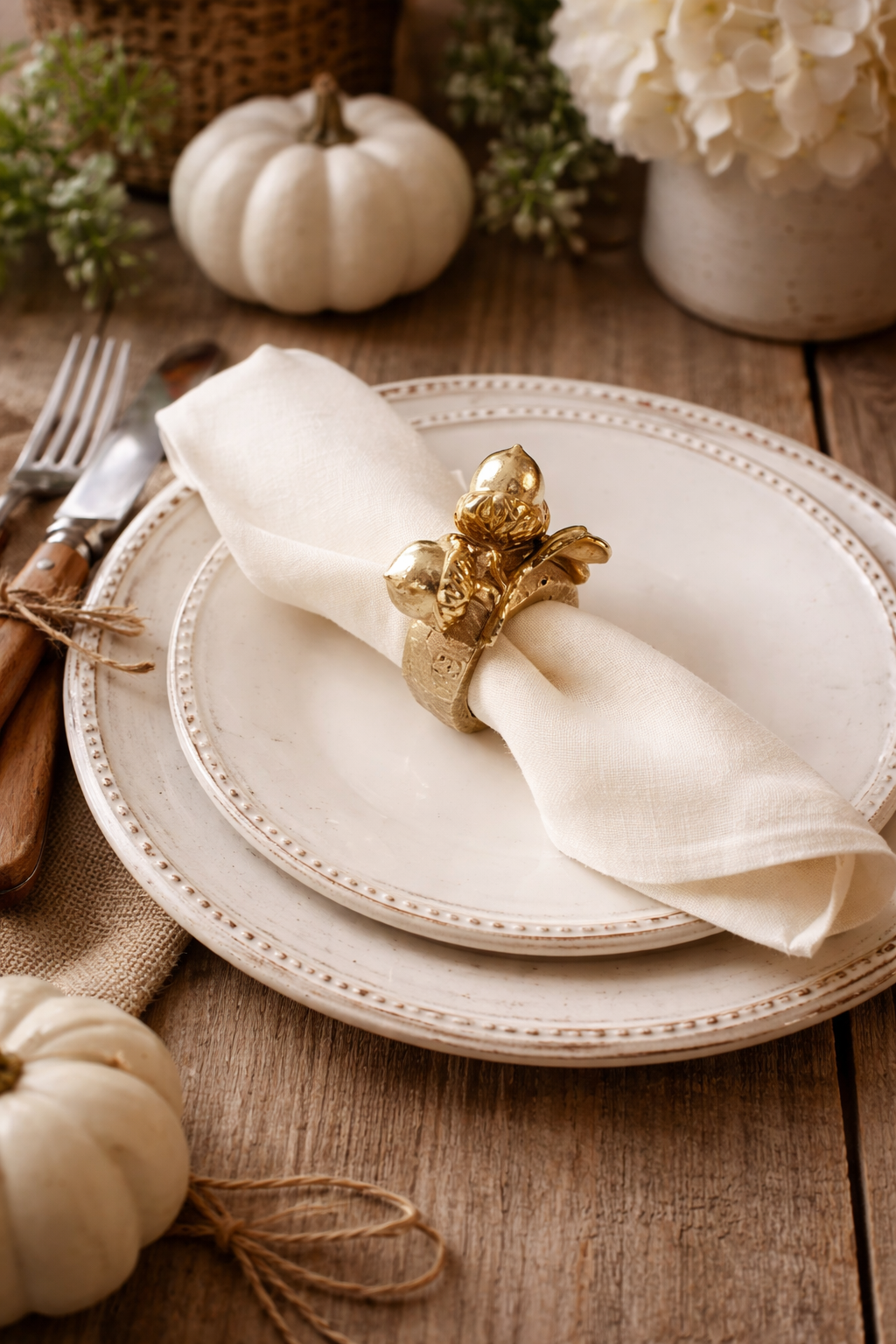 Gold Acorn Napkin Ring