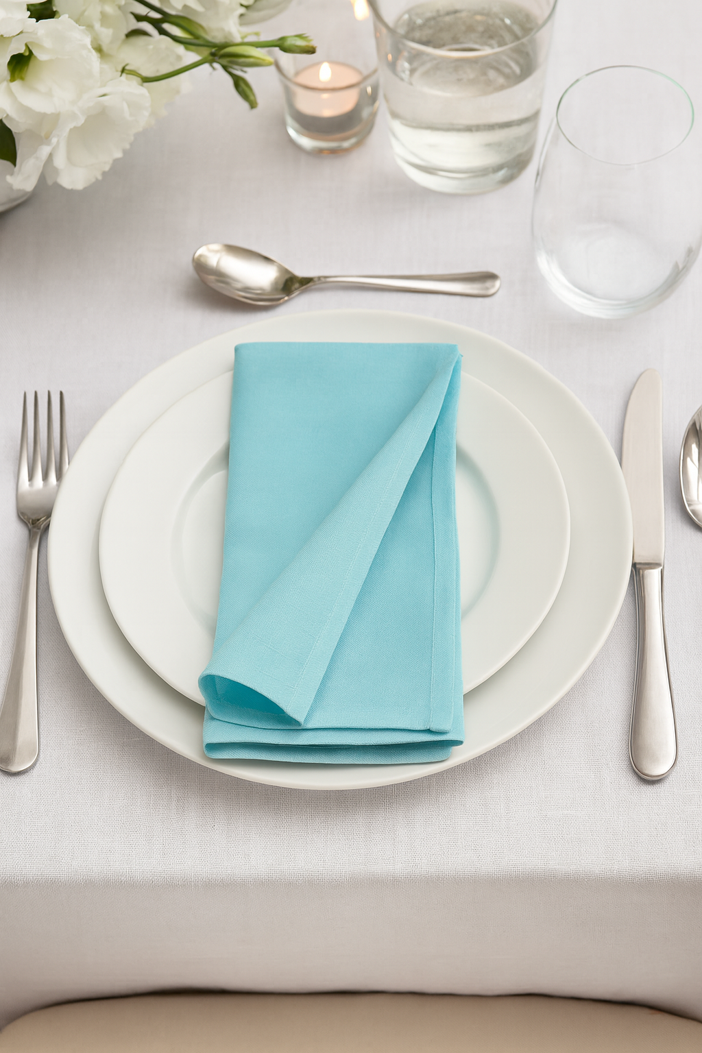 1423 - Aqua Pure Linen 20" Dinner Napkin