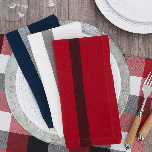 451 - Banded Cotton 20" Dinner Napkin