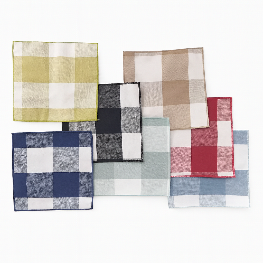 TBL0045 - Handmade Buffalo Plaid Reversible 6-inch Cloth Coaster