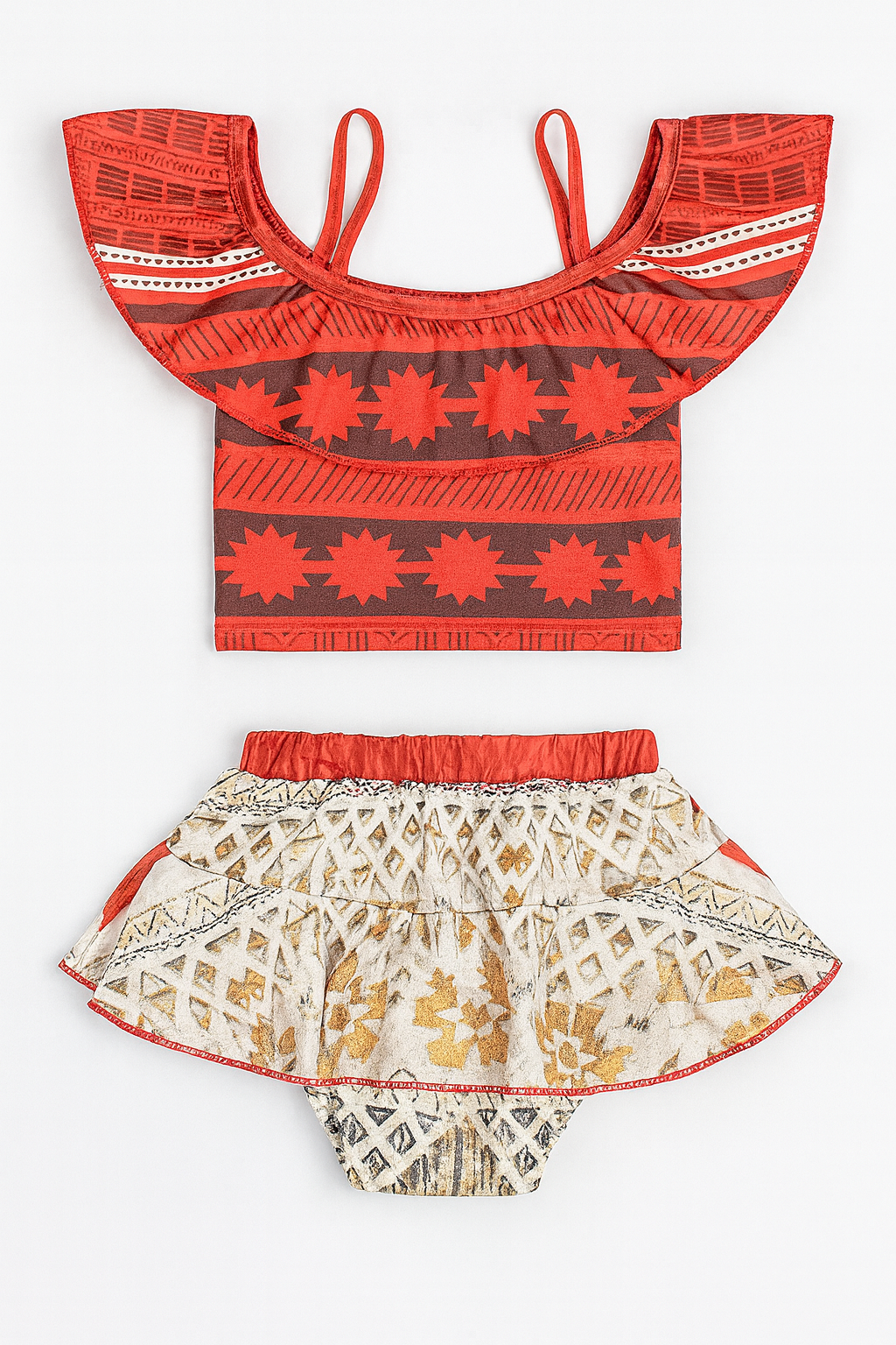 Tribal Flounce Tankini Swimsuit 2pcs Girl Swimwear Set