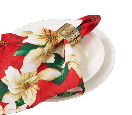 6212 - Poinsettia 20" Holiday Design Cloth Napkin