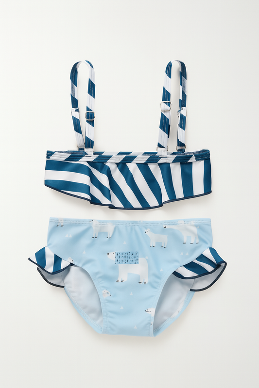 Alpaca Blue Toddler Girl 2pcs Swimsuit
