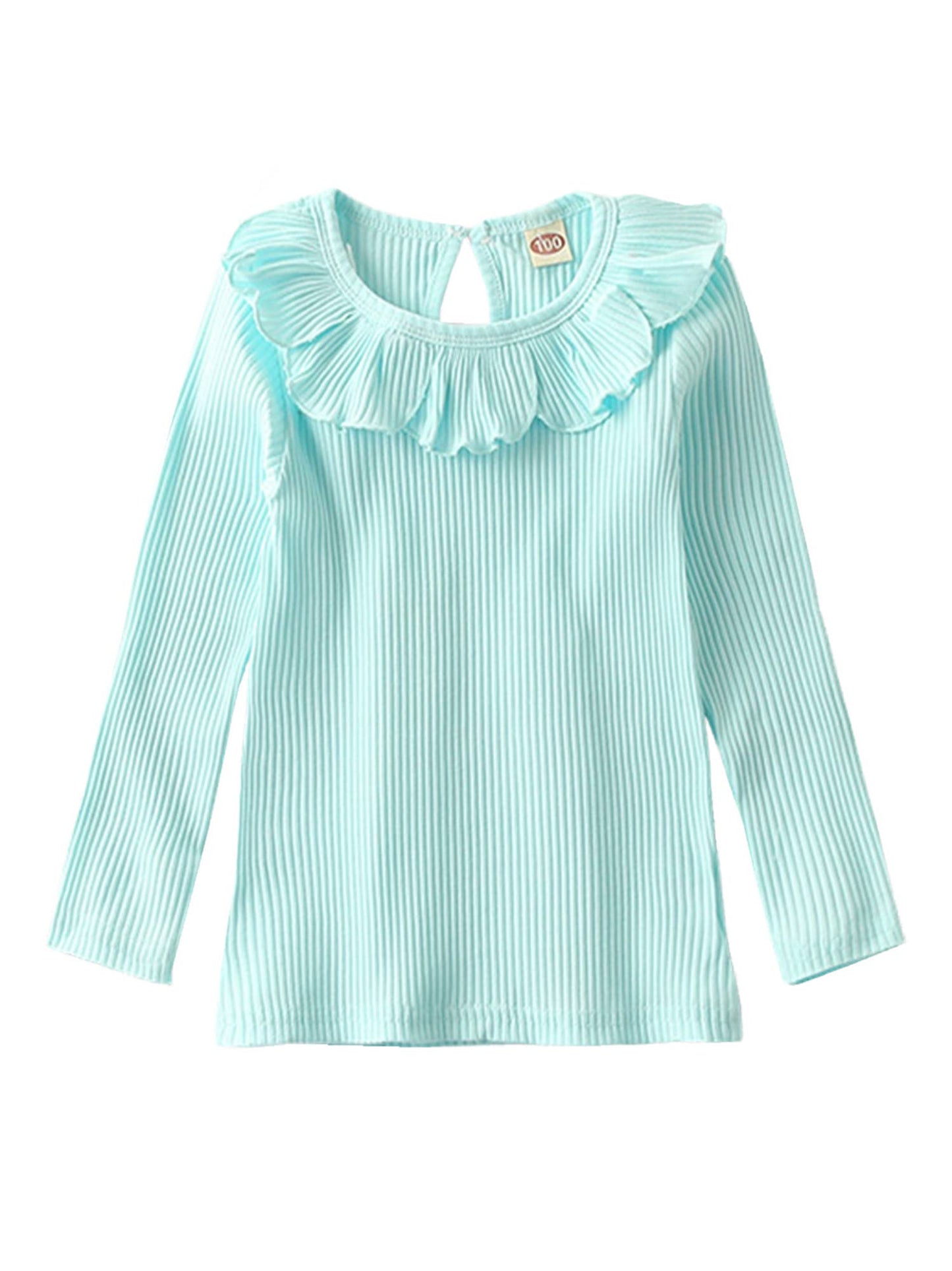 Light Blue Ribbed Toddler Girl Blouse