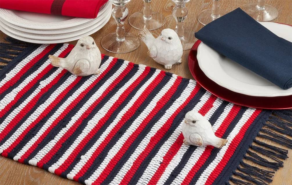 7476 - July 4th Chindi Tassel Cotton Placemat