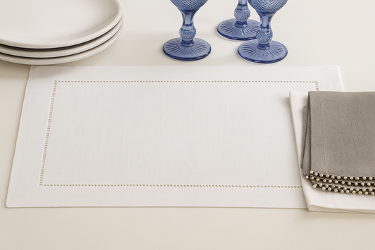 7300 - White Hemstitch 13"X19" Placemat