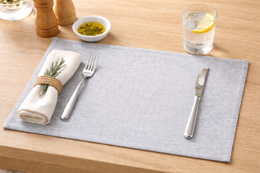 Gray Solid Woven 12"x18" Placemat