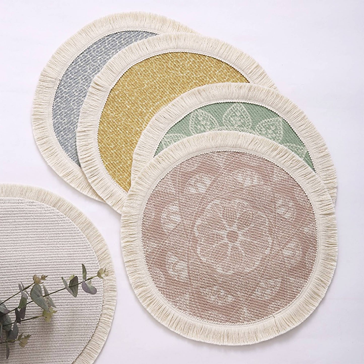Dream Catcher Fringed Cotton 14" Round Placemat