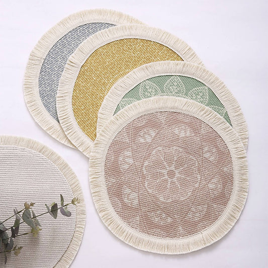 Dream Catcher Fringed Cotton 14" Round Placemat