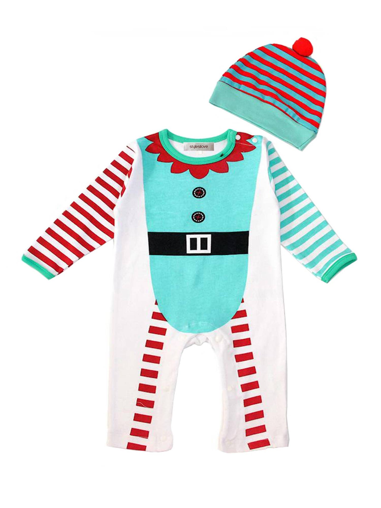 Elf Cotton Romper & Hat 2-Piece Baby Outfit