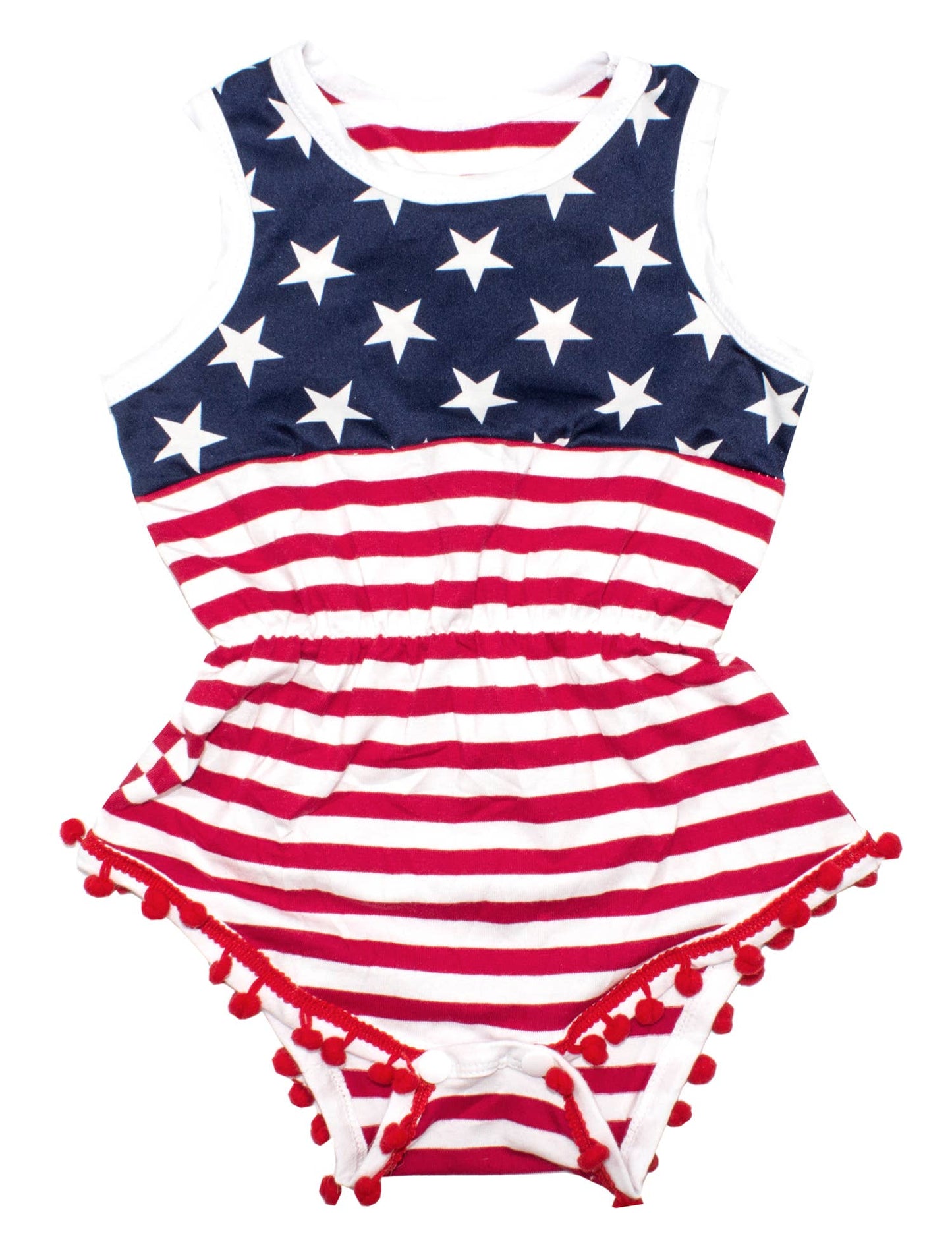 American Flag Baby Romper