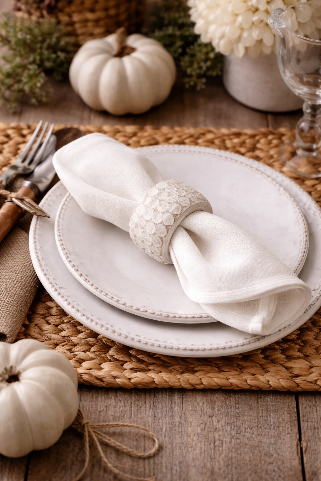 White Mango Wood Chucky Napkin Ring  (Copy)
