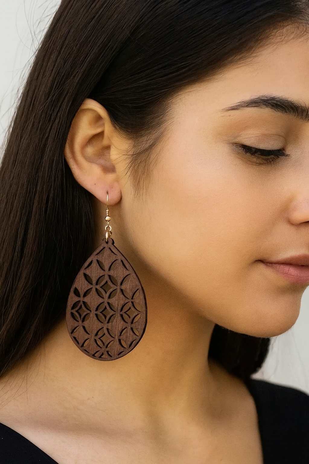 Bohemian Wooden Drop Cut-out Dangle Earrings - 4 Colors