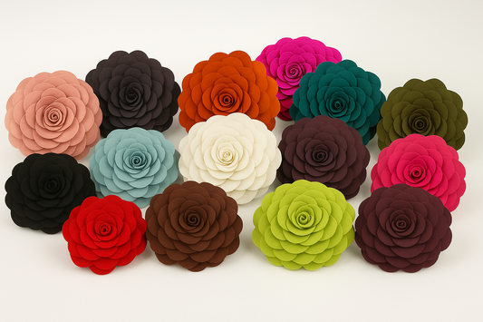 FT095 - 3D Rose Flower Petal Decorative Throw Pillow with Inserts