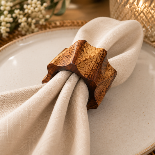 Carved Mango Wood Napkin Holder