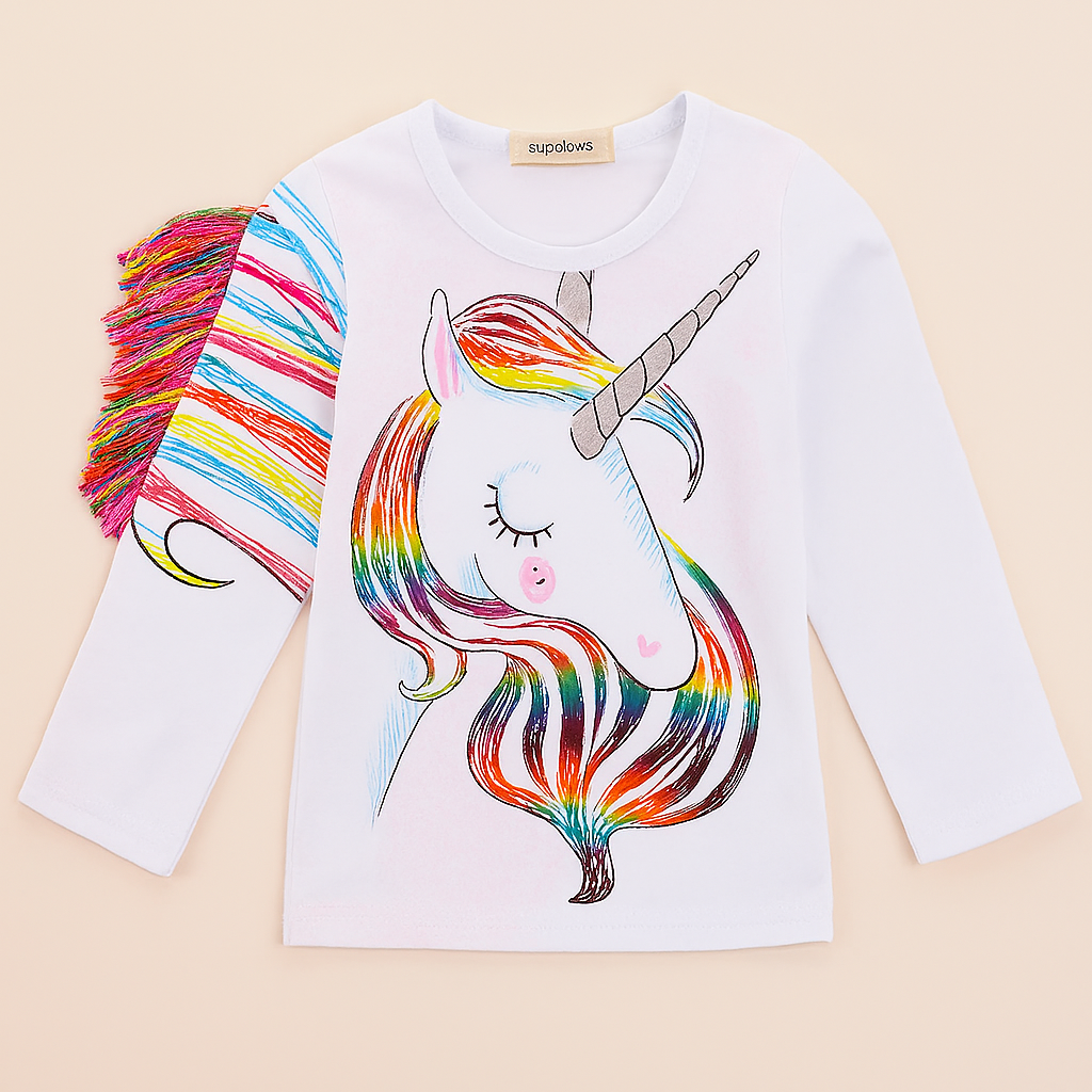 Rainbow Unicorn White Girl Sweatshirt