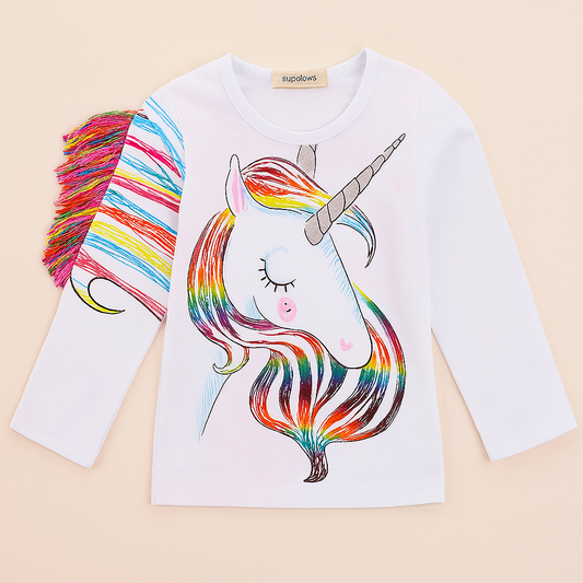 Rainbow Unicorn White Girl Sweatshirt
