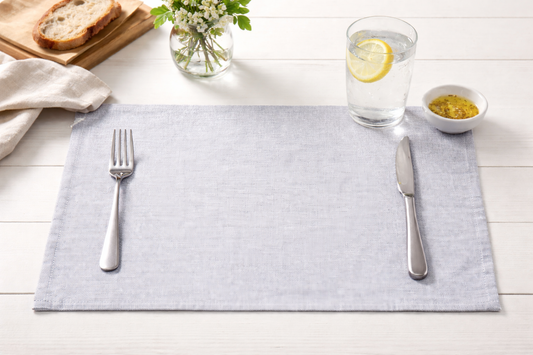 Light Blue Solid Woven 12"x18" Placemat