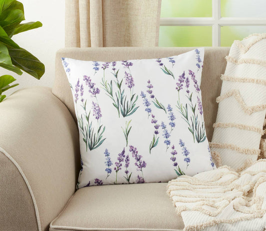 1127 - Garden Lavender White 18" Decorative Throw Pillow