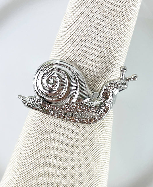 NR0172 - Silver Snail Metal Napkin Ring Holder