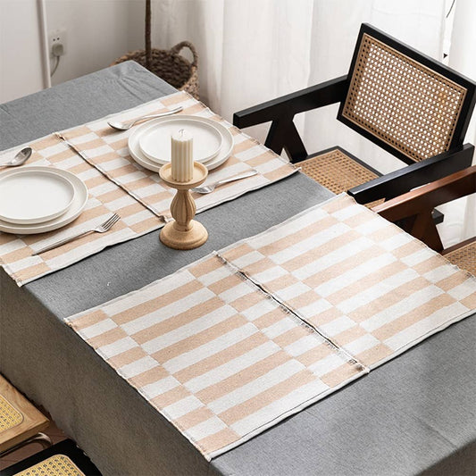 PM0025 - Natural Stripe Reversible Woven Placemat