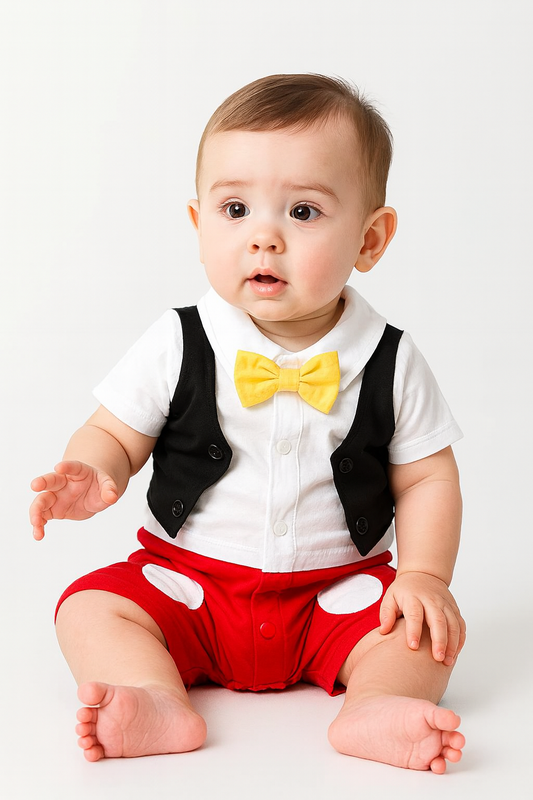 Bowtie Cotton Baby Romper Costume