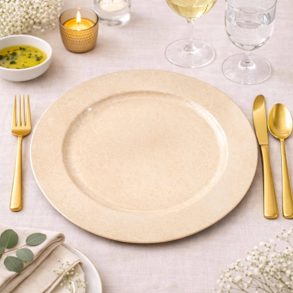 Champagne Faux Mother of Pearl 13" Charger Plate