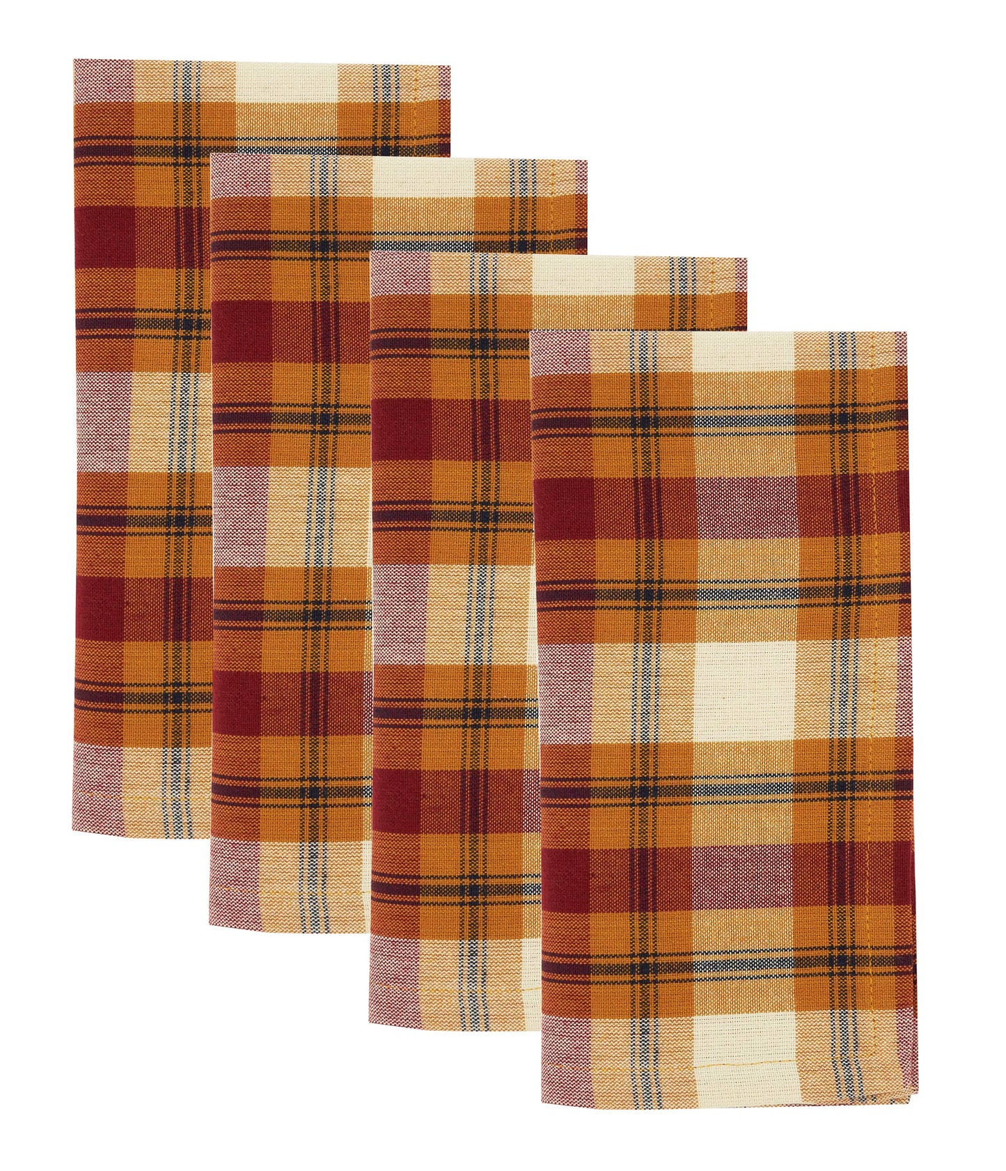 1910 - Rust Plaid Cotton 20" Dinner Napkin
