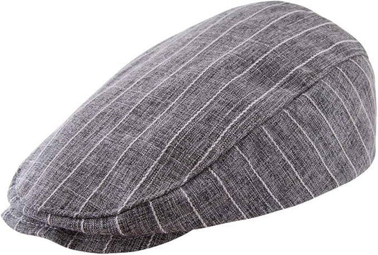 Gray Striped Cotton Toddler Flat Cap – Two Ways to Wear