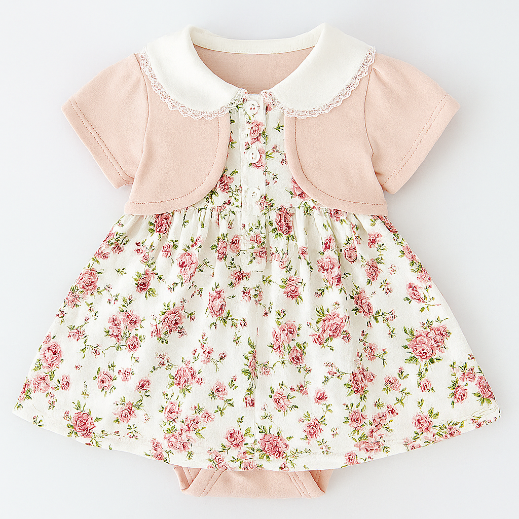 Pink Floral Cotton Toddler Girl Dress