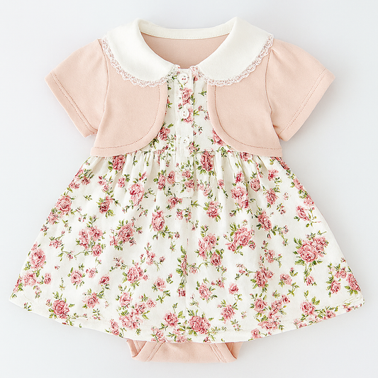 Pink Floral Cotton Toddler Girl Dress