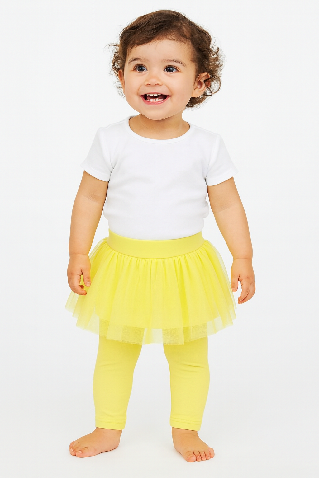 Yellow Toddler Girl Tutu Legging Pants