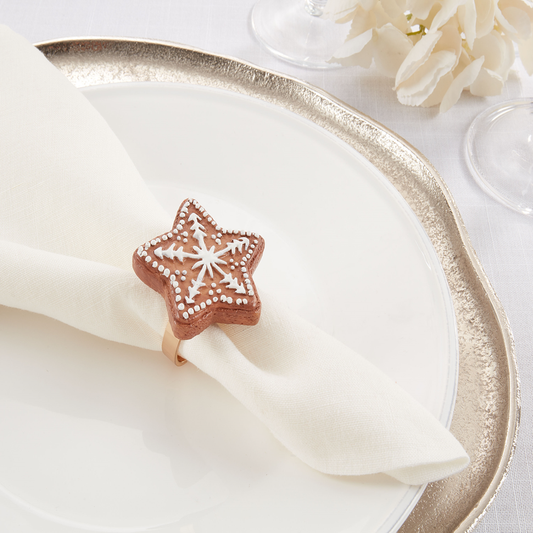 NR455 - Gingerbread Star Festive Napkin Ring