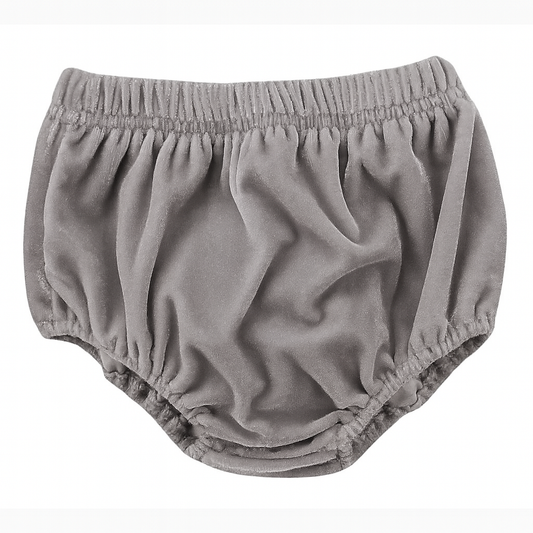 Grey Velvet Baby Girl Bloomers