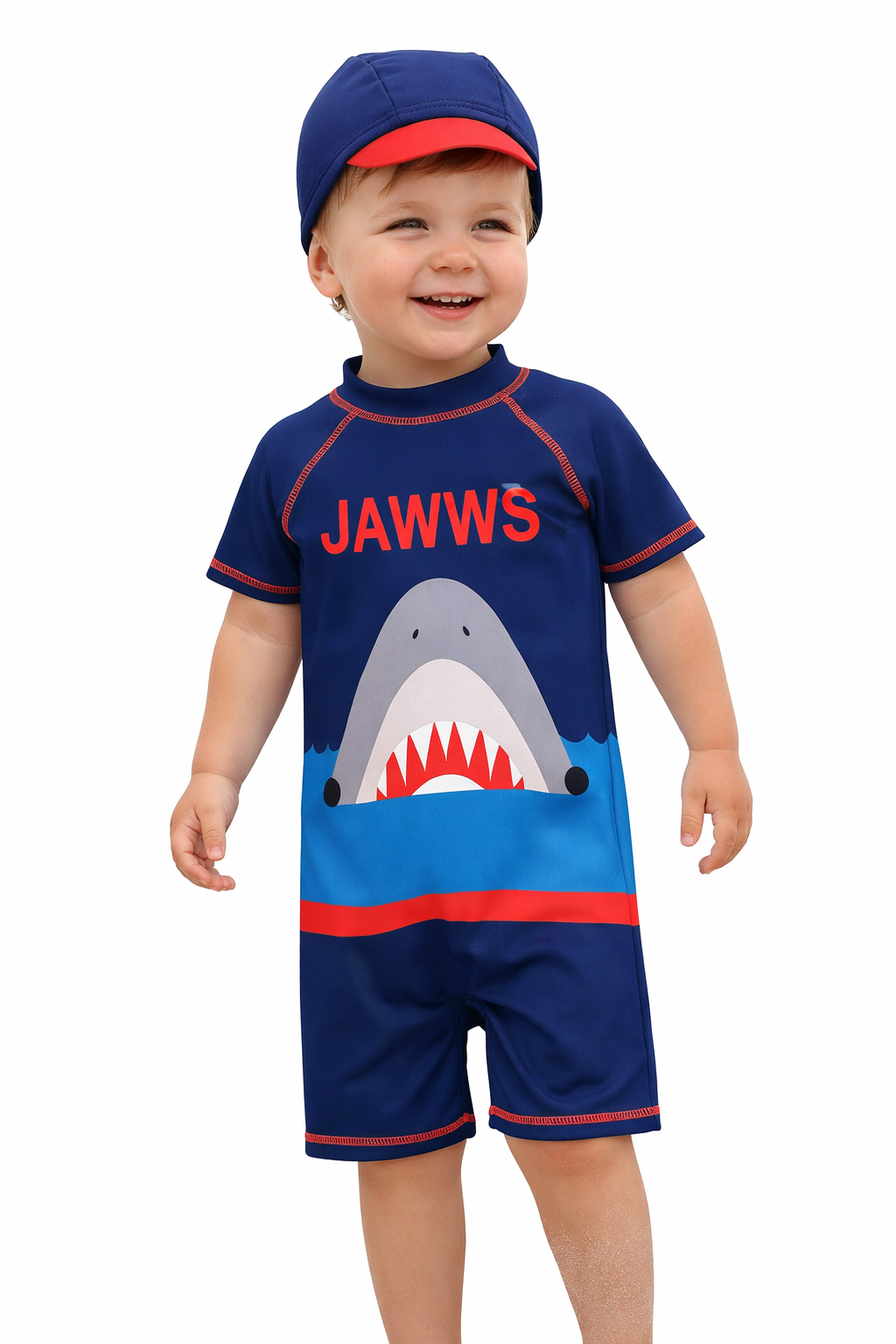 Blue JAWWWS Shark 2-Piece Boy Swimwear Set