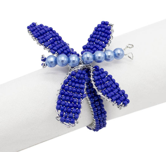 NR0022 - Blue Handbeaded Butterfly Napkin Holder