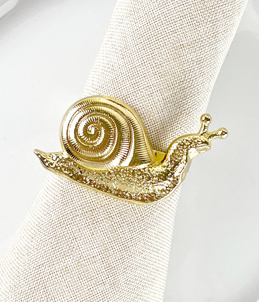 NR0172 - Gold Snail Metal Napkin Ring Holder