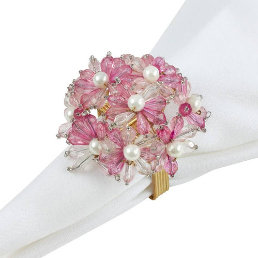 NR0154 - Pink Hand Beaded Napkin Ring