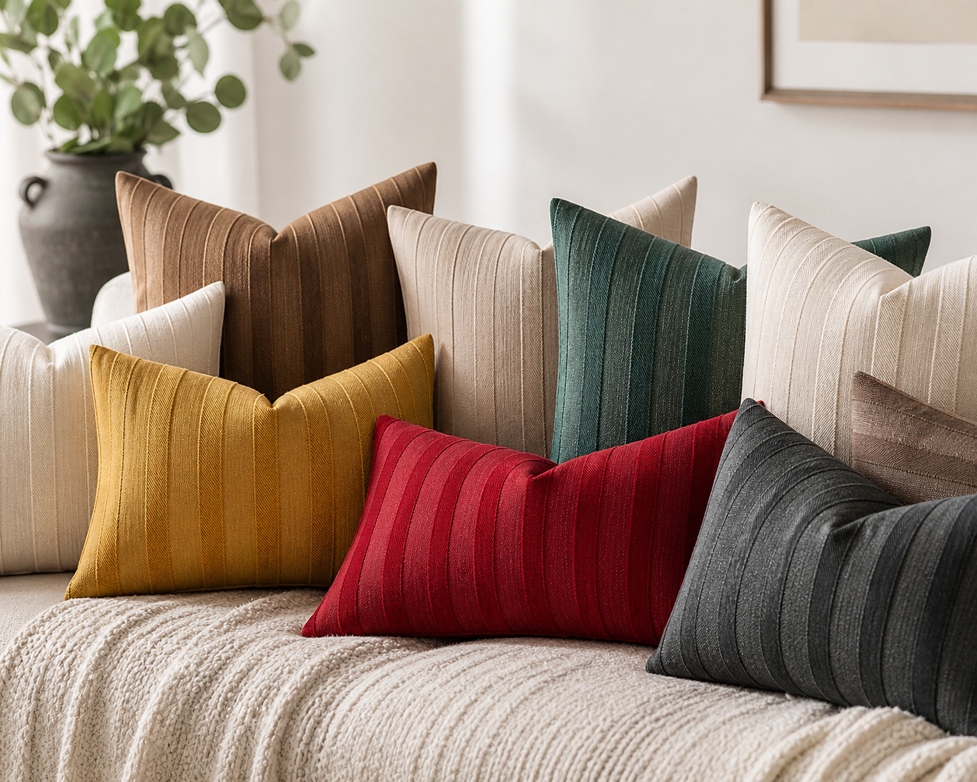 Modern Striped Throw Pillow