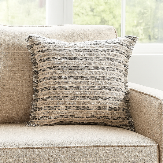 PLW0158 - Black Yarn-Dyed Jacquard 18" Throw Pillow