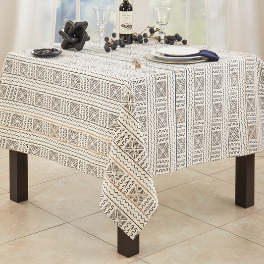 663 - Mudcloth Cotton 57" Square Tablecloth