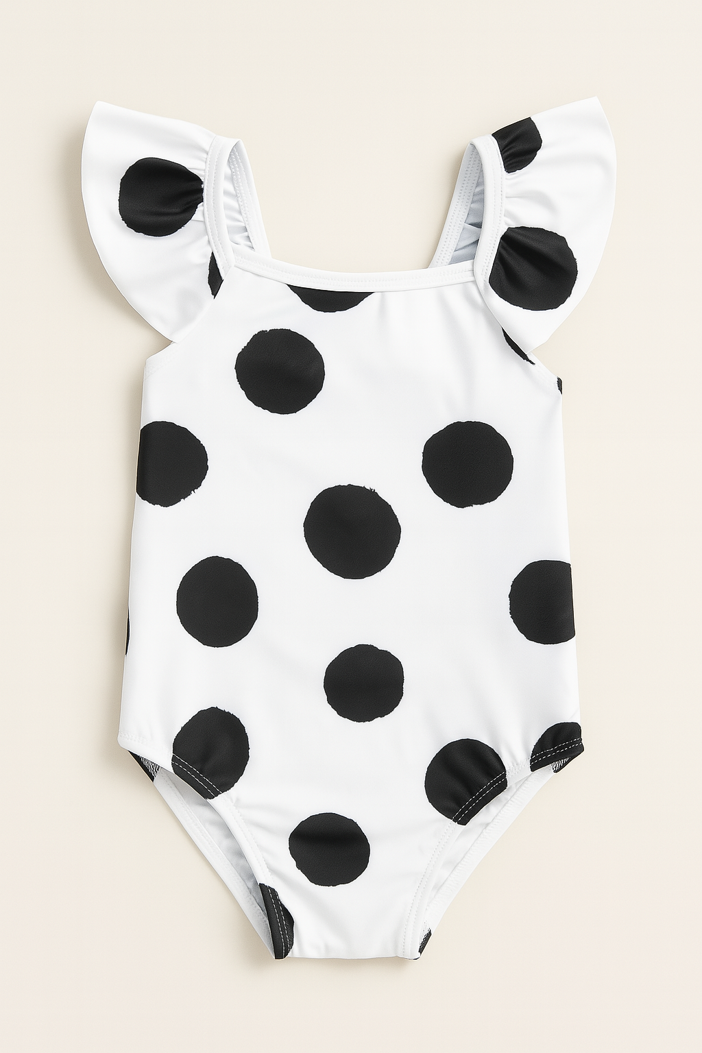 Black-White Polka Dot Toddler One-Piece Girl Swimsuit