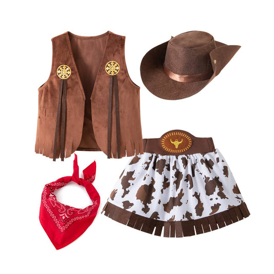 Cowgirl 4pcs Girl Costume Set