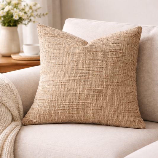 Mocha Double-Sided Textured Chenille 18" Throw Pillow
