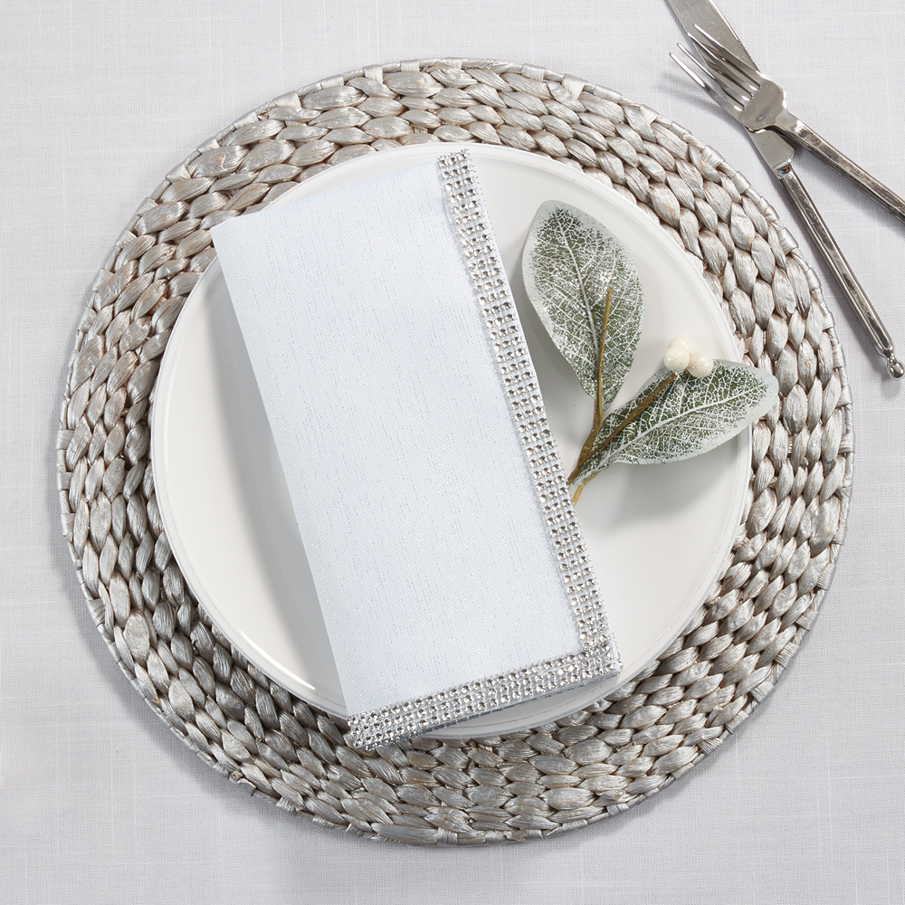 315 - Silver Elegant Studded 20" Dinner Napkin