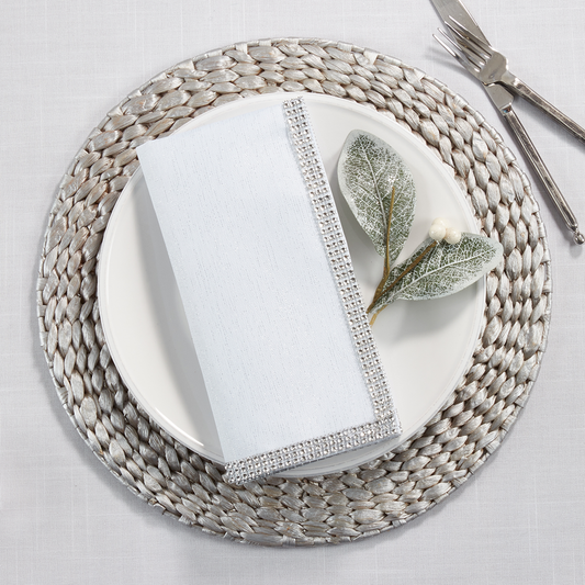 315 - Silver Elegant Studded 20" Dinner Napkin