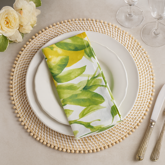 1528 - Lemon Print Cloth 20" Cloth Napkin