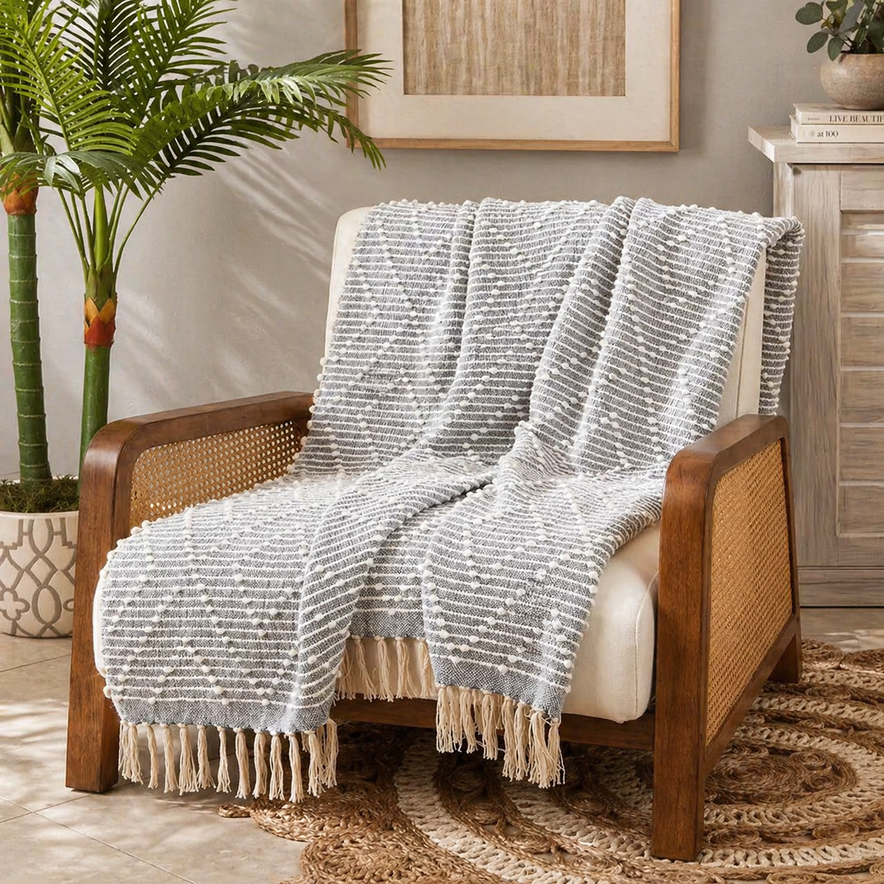 Navy Blue Diamond Woven 50x60 Throw Blanket