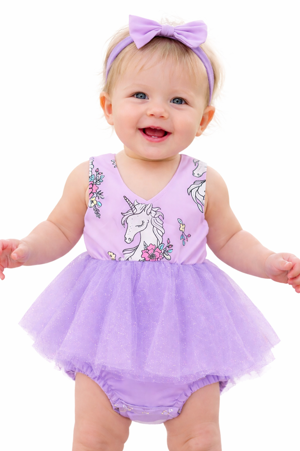 Purple Unicorn Baby Girl Tutu Romper Dress